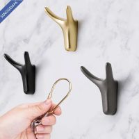 ↂ□✷ Gold Wall Hanging Hooks Clothes Hooks Bathroom Kitchen Room Cloth Towel Rack Coat Hat Hanger Keys Creative Hook Black Hardware