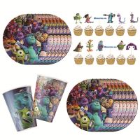 【CW】 Cartoon Monsters University Theme Birthday Decoration Plate cups Banners balloons Supplies