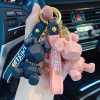 พวงกุญแจตุ๊กตากระต่าย Kartun Nordic Fesyen Punk Arnab Keyring Pasangan Aksesori PersonAlibabaty Comel Beg Keret Loeta Rantai Kunci.