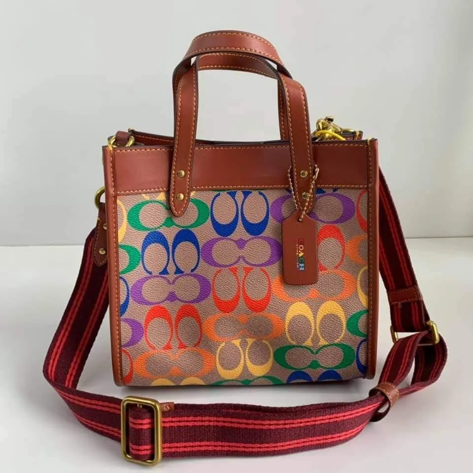 COACH Field Tote 22 In Pride Rainbow Signature Canvas - Macy's