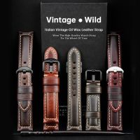 ：》《{ Luxury Handmade Watch Band With Butterfly Buckle Bracelet For Panerai Accessorie Italian Vintage Full Grain Leather Watch Strap