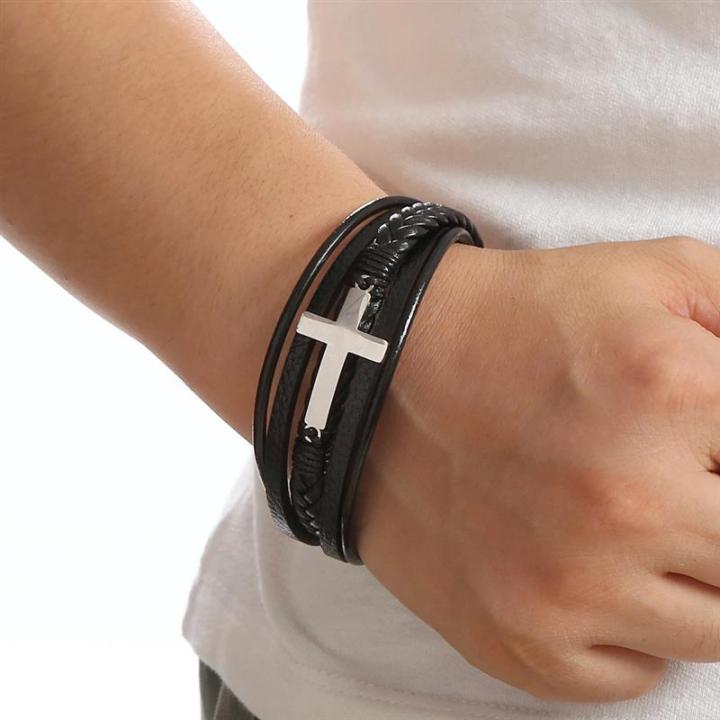 high-quality-cross-stainless-steel-leather-bracelet-charm-magnetic-men-bracelet-genuine-braided-punk-rock-bangles-jewelry-gift