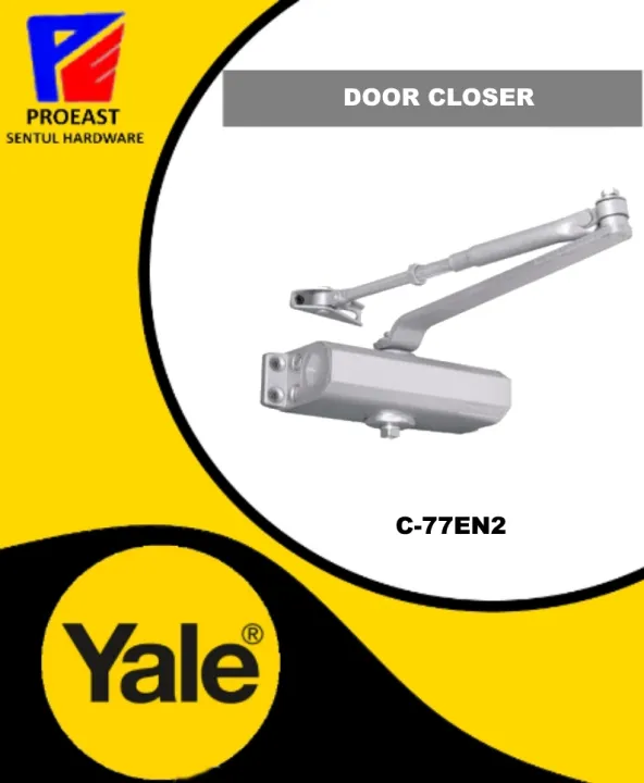 YALE C77EN2 Silver Finish Door Closer/ Adjustable Fire Rated Door