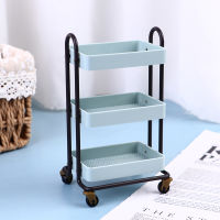 WORE Dollhouse Trolley Dining Car Shelf Bookshelf w/ Wheels Doll Storage Display Rack