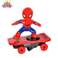 MG【ready stock】Super Heroes Spiderman Ultraman Stunt Scooter Skateboard Toys Dance Hero Light Music 360 Rotation Toys for Boysของขวันวันเกิดสกูตเตอร์เด็กตุ๊กตา