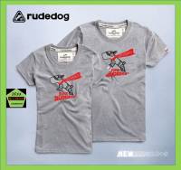 Rudedog เสื้อคอกลม ชาย หญิง  รุ่น New superdog  สีเทาอ่อน