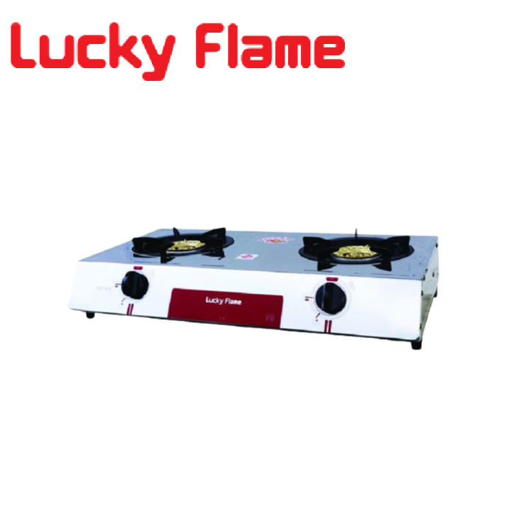 ลัคกี้เฟลม-lucky-flame-at-102-at102-เตาแก๊ส-2-หัวเตาหน้าสแตนเลสฝาเฟืองทองเหลือง-ของแท้-รับประกันวาล์ว5ปี-ของแท้100-มีสินค้าพร้อมส่ง