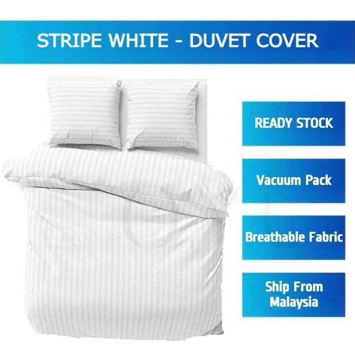 3CM Stripes White Duvet Cover / Quilt Cover / Comforter Cover / Blanket