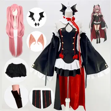 Anime Seraph of The End Ichinose Guren Cosplay Costume Wig Black Demon Army  Uniform Guren Squad Outfit Halloween Men Set Boys