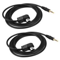 2X Car 3.5mm Stereo Mini Jack for ALPINE/JVC Ai-NET 4FT 100cm Aux Car Audio Cable Fit for Adapter for Phone