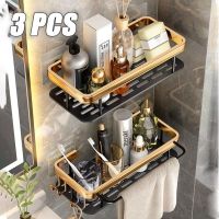 1-3 Piece Bathroom Shelves Drill-Free Shower Organizer Shelf Bathroom Toilet Space Aluminum Corner Shelf Bathroom Accessories