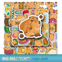 ?【Lowest price】TANG 50pcs การ์ตูน capybara สติ๊กเกอร์น่ารักกันน้ำ Animal Sticker กระเป๋าเดินทาง decal