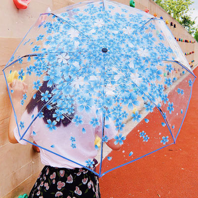 Hot Ins ขนาดเล็ก Daisy ร่มอัตโนมัติโปร่งใสสามพับร่มสำหรับหญิงสาวญี่ปุ่นนักเรียน Paraguas Mujer Sombrillas