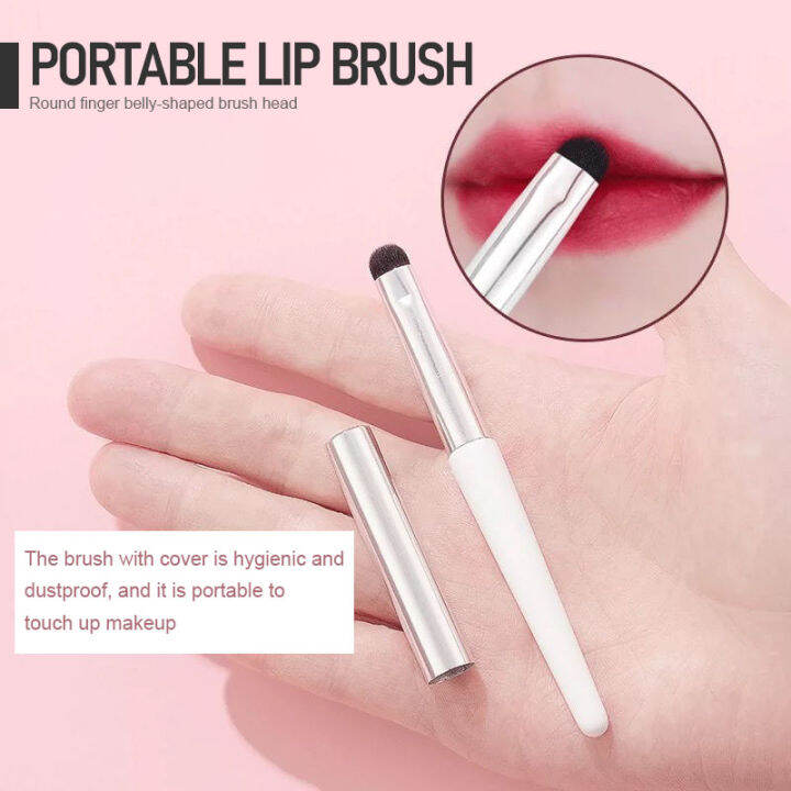 Round Head Lip Brush With Lid Eyeshadow Lipstick Brush Universal Small Makeup Brush Lazada PH