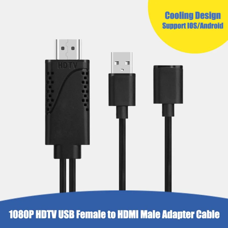 Micro USB TYPE C Lightning to HDMI-Compatible Cable HDTV TV