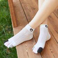 JIANGLIANG Cute Spring Summer Glass Silk Hollow For Women Toe Socks Bear Mesh Short Socks Five Finger Socks