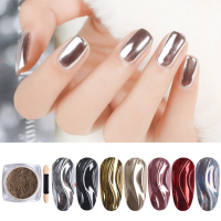 1P Nail Art Mirror Glitter ผง Rose Gold Silver METALLIC Effect เล็บ Glitter สำหรับเล็บ Chrome Pigment ตกแต่งเล็บอุปกรณ์เสริม-Shief