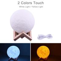 Moon lamp 3D Print Night Light Rechargeable 3 Color Tap Control lamp lights 16 Colors Change Remote LED Moon Light Gift Dropship