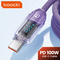 Toocki PD 100W USB Type C ไปยัง Type C สายสัญญาณภาพชาร์จเร็วโปร่งใสสายเคเบิลสำหรับ Macbook โทรศัพท์ Realme Poco