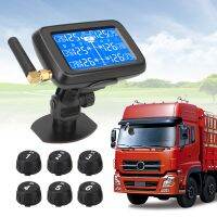 【LZ】❇₪  Sistema de monitoramento de pressão dos pneus sem fio do carro auto caminhão BUS TPMS display LCD digital bateria substituível 6 sensores externos