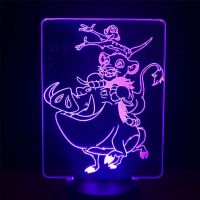 The Lion King Simba TIMON PUMBAA Team Cartoon 3d Light LED for Kids Night Lamp Battery or Usb LED 3D Table Lamp for Home Decor