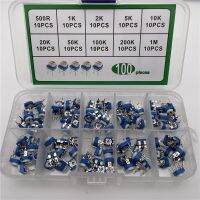 【DT】hot！ 100pcs 10Values RM065 Horizontal Trimpot Resistance Potentiometer Assortment 500R 1K 2k 5k 10k 20K 50K 100K 200K 1M