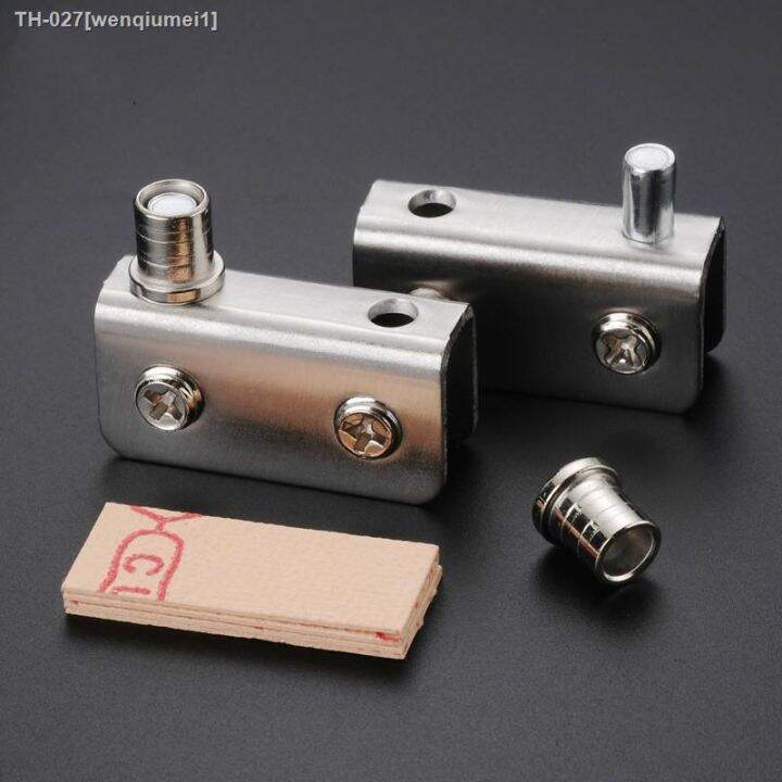 2pcs-glass-pivot-hinge-rotation-axis-stainless-steel-wine-cabinet-door-rotating-hinges-clamp-clip-shaft-hidden-hinge