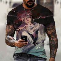 Foreign trade Japanese animation men 3D printed T-shirt large size summer fashion casual street loose round neck