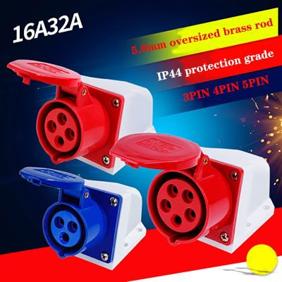 Limited Time Discounts Industrial Plug Socket Wall Mount Socket 3PIN 4PIN 5PIN 16A/32A Electrical Connection 220V-380V Waterproof IP44