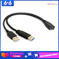 BELLE USB 3.0 หญิง USB ข้อมูลเสริมชายเสริม Y ขยายสายตัวแยก