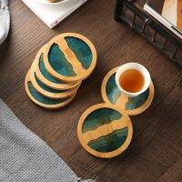 【CW】 Round Coaster Epoxy Resin Transparent Cup Holder Potholder Set Cocina Accessories