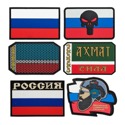◊◆❀ 3D PVC Patches Russian Chechen Tactical Armband Military Tactical Patch Hook And Loop Clothes Stickers Morale Badge