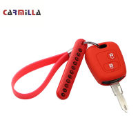 A CW】2 Buttons Silicone Rubber Car Key Case Cover Key Chain Phone Numvber Card for Peugeot 206 307 207 408 for Citroen C2 C3 C4