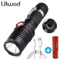 High Quality Single Switch Mode ON/OFF XM-L2 U3 Led Flashlight  Zoomable USB Rechargeable 18650 Battery Waterproof Torch Lantern Rechargeable  Flashli