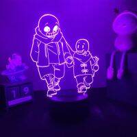 รูปเกม Undertale Sans ไฟไฟ LED กลางคืน3มิติสำหรับเป็นของขวัญวันคริสต์มาสของวันเกิดเด็กเด็กอุปกรณ์ตกแต่งห้องนอนโคมไฟหัวเตียงไฟกลางคืนดร็อปชอปปิง