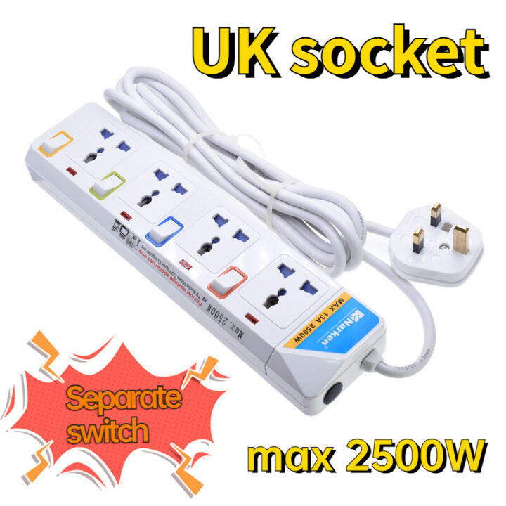 3 WAY 4 GANG power strips uk plug socket bar British standard Malaysia