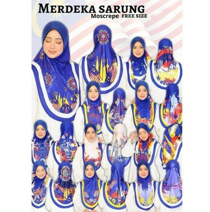 2022 Merdeka Tudung Sarung Merdeka Dan Kanak-kanak Bawal Merdeka 2022 