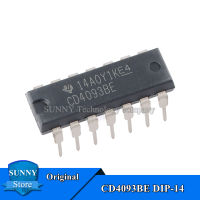 10ชิ้นเดิม CD4093BE DIP-14 CD4093 DIP14 Quad 2-Input และ Non-Schmitt ชิปทริกเกอร์ใหม่เดิม