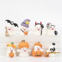 8 ชิ้น/เซ็ต Hallowmas บทความตกแต่งฟักทองตุ๊กตาผีมินิโมเดลเครื่องประดับแบบจำลองภูมิทัศน์ไมโครตุ๊กตา