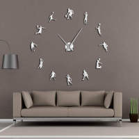 Basketball Players DIY Large Wall Clock Basketball Slam Dunk Kid Room Wall Decor Giant Wall Clock Basketball Wall Watch Gifts