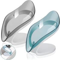 Creative Leaf Shape Bathroom Soap Holder Punch-Free Suction Cup Drain Storage Box Bathroom Shower Soap Holder Box Home Supplies Soap Dishes