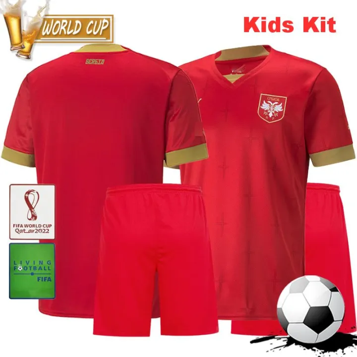22 23 Kids kit Serbia national team black third soccer Jersey 2022 2023