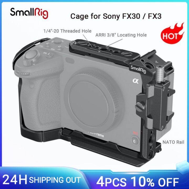 smallrig-cage-for-sony-fx30-fx3-camera-cage-rig-kit-with-cable-clamp-cold-shoe-nato-rail-accessories-for-mic-light-4138