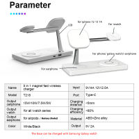 4 In 1 Wireless Charger สำหรับ Magsafe 13 12 8 Magnetic Induction Fast Charging Station สำหรับ Apple สำหรับ Samsung Galaxy Watch