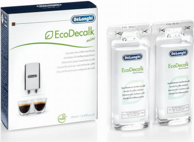 DeLonghi Eco Decalk Natural Coffee Machine Descaler Solution, 100ml Mini Descaler, Set of 2