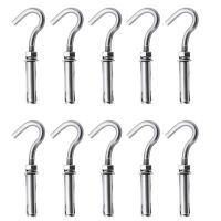 10PCS Concrete Wall Hook, 304 Stainless Steel Expansion Hook Concrete Hook Open Cup Hook Expansion Bolts for Wall