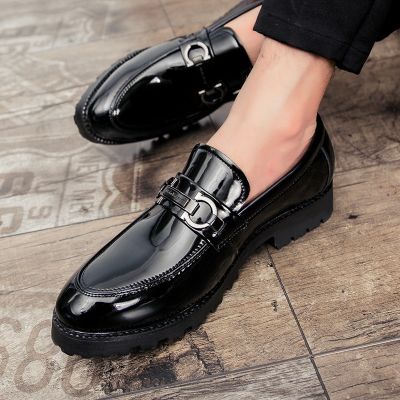 patent leather shoes for men formal shoes men classic coiffeur italian loafers men party shoes wedding dress erkek ayakkabi 2020