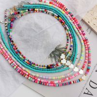 【CW】✎  Beads Necklace Fashion Boho Choker  Colorful Short Chain Neck Collar Female Jewelry