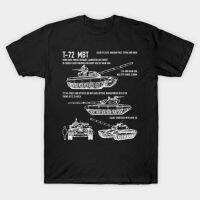 Russian Army T-72 MBT Blueprint T-Shirt. Cotton Short Sleeve O-Neck Mens  AR9N