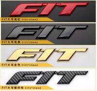 HN | Capital Letter สติกเกอร์ FIT Honda ด้านหลังสัญลักษณ์ Trunk Badge รถด้านข้างโลโก้คาร์บอนไฟเบอร์รูปแบบรถตกแต่งทองสีแดงสีดำ